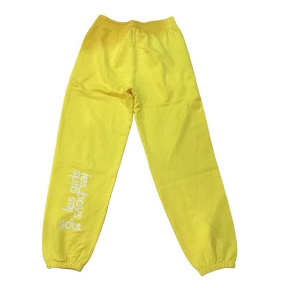 Les Girls Les Boys Slim Sweatpants Cotton Yellow Size Small - Picture 3 of 15